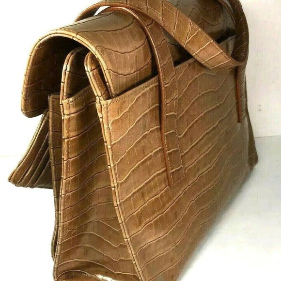 Jones New York Cognac Brown Faux Leather Tote Bag - Picture 6 of 8